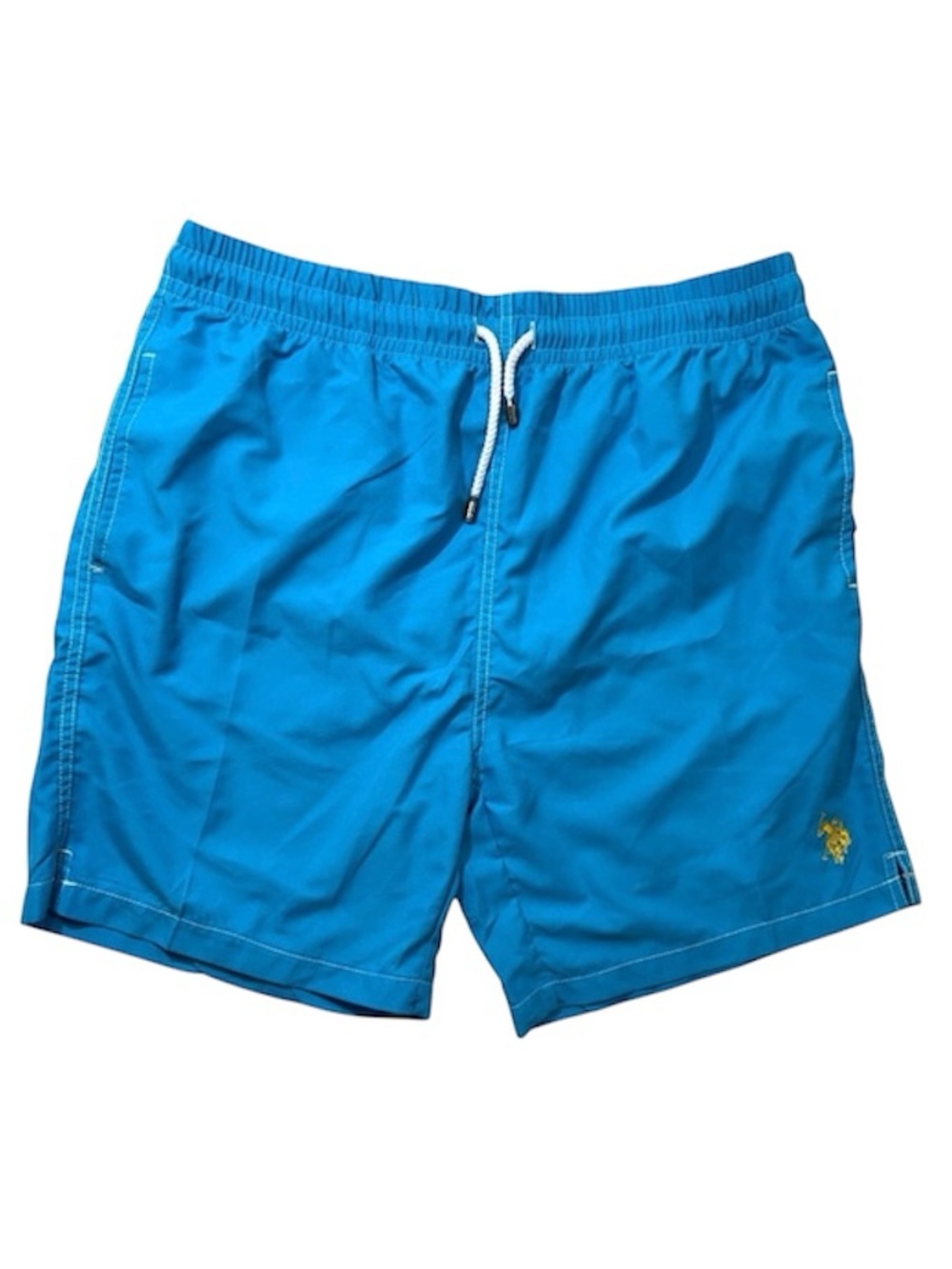 US Polo Assn Swim Trunks Mens XL Blue Mesh Lined Drawstring Beach Shorts